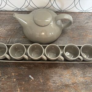 Postmodern Claudia Shuride Minimalist Tea Pot Cup Set for Toscany, Japan, 1980’s